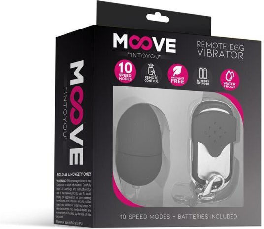 IntoYou Moove Intoyou Mini Egg Vibrator with Remote Control Mini Δονητής Egg με Απομακρυσμένο Έλεγχο 4.8cm Black