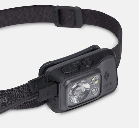 Black Diamond Επαναφορτιζόμενος Φακός Κεφαλής LED IP67 με Μέγιστη Φωτεινότητα 400lm Spot 400-r Graphite