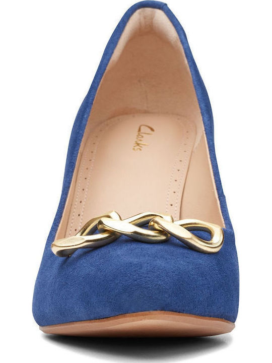 Suede Navy Blue Heels Laina 85