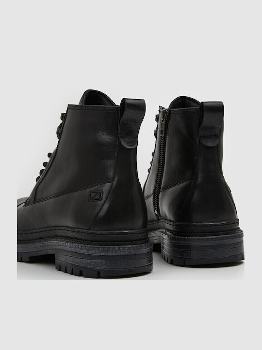 Martin Street Leather Black Boots
