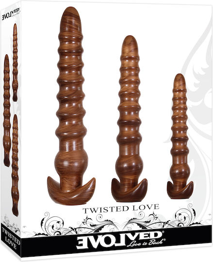 Evolved Novelties Twisted Love Anal Plugs Set Brown 3pcs