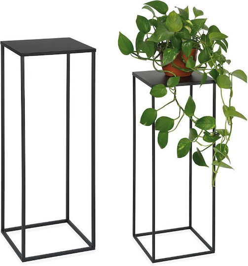 Andrea House Pflanzenständer Metall Schwarze 25cmx25cmx70cmcm. 2Stück