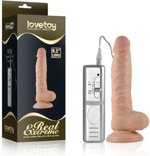 Lovetoy Real Extreme Realistic Dildo With Suction Cup Base Ρεαλιστικός Δονητής 21cm Flesh