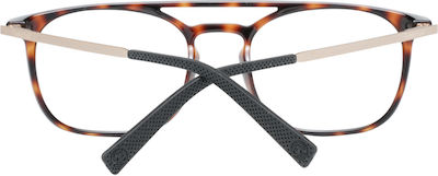 Timberland Plastic Eyeglass Frame Brown Tortoise TB1635 052