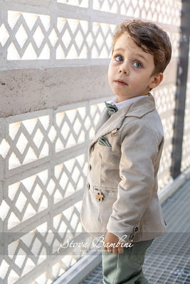 Stova Bambini Boys Baptism Suit with Blazer Beige