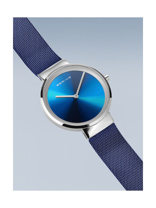 Bering Time Classic Watch with Blue Metal Bracelet