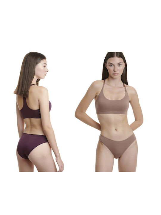 Women's Slip 2Pack Beige/Purple