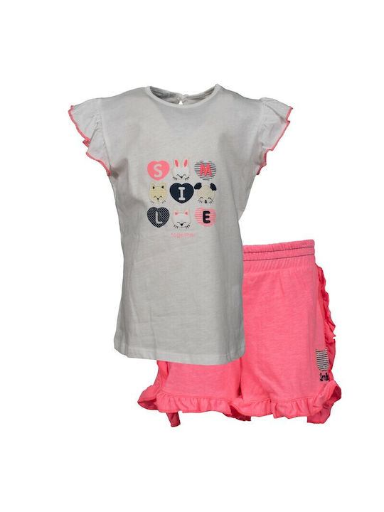 Εβίτα Kids Set with Shorts Summer 2pcs Ecru