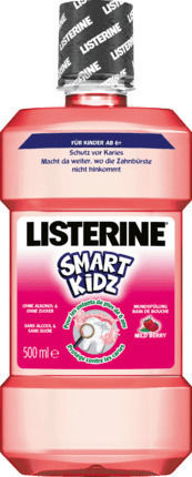 Listerine Smart Rinse Φράουλα-Βατόμουρο 100 ppm Χωρίς Αλκοόλ 500ml