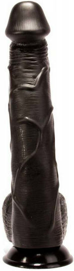 X-Men Paddy's Cock Glass Dildo with Balls and Suction Cup Black 36cm