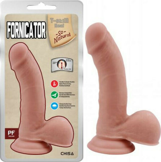 Chisa Novelties Fornicator Glass Dildo with Balls and Suction Cup Flesh 19cm