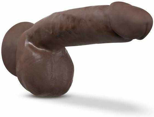 Dr. Skin Plus Thick Poseable Squeezable Realistic Dildo with Scrotum & Suction Cup Chocolate 20cm