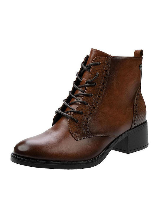 Leather Women's Ankle Boots Brown