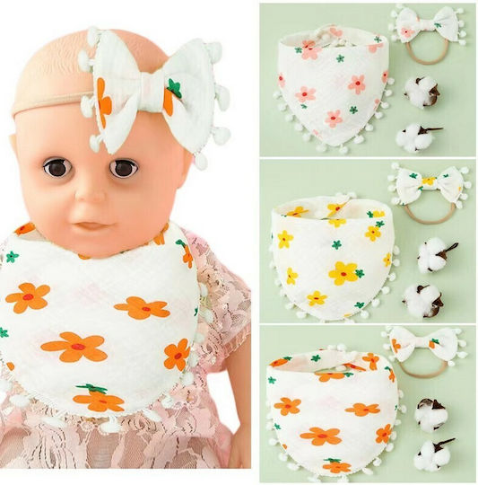 Morven Bandana material textil cu buton Alb / Portocaliu