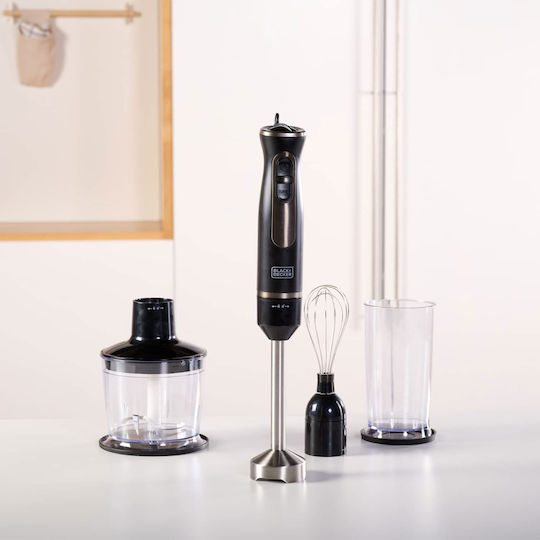 Black & Decker Handmixer mit Inox-Stab 800W Schwarze
