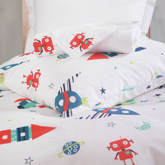 Rythmos Sheet Set Semi-double with Elastic Band Cotton Astronio White 160x260cm 3pcs