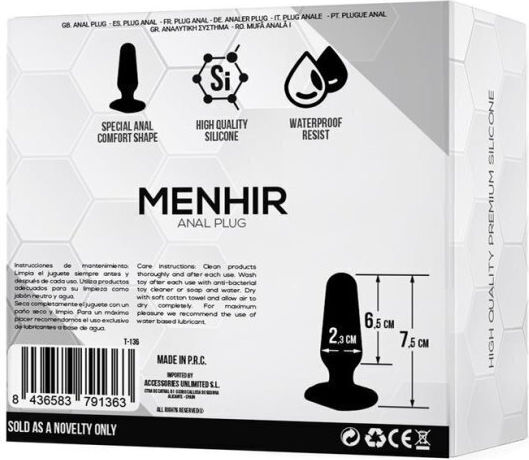 Tardenoche Menhir Πρωκτική Σφήνα Μαύρη 6.5cm