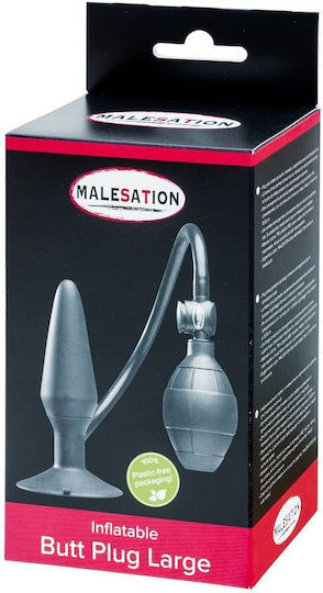 Malesation Inflatable Plug Suction Cup Plug Πρωκτική Σφήνα Black 12.9cm