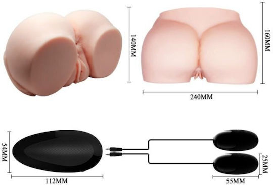 Crazy Bull Realistic Anus Vagina Vibration Мастурбатор Задник / Вагина BM-009039Z-1 1бр