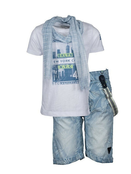 Kinder-Set mit Shorts Sommer 3Stück Weiß