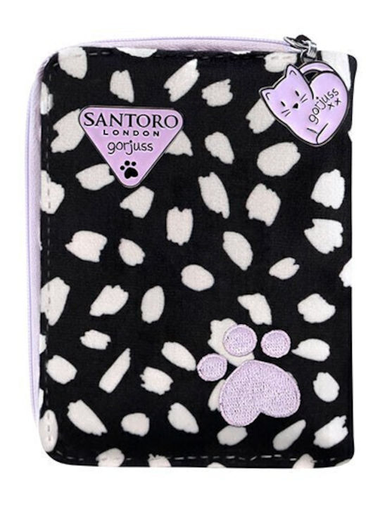 Santoro Wild Smitten Kitten Παιδικό Πορτοφόλι Κερμάτων με Clip Ασημί