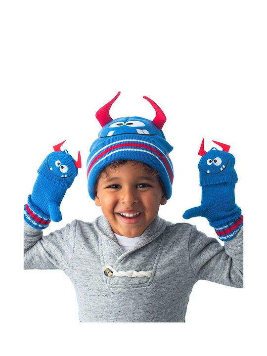 Flapjackkids Kids Gloves Fingerless Blue 1pcs Monster