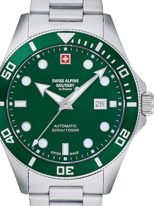 Swiss Alpine Military by Grovana Military Diver Ρολόι Αυτόματο με Μεταλλικό Μπρασελέ Swiss Alpine Military by Grovana Military Diver Ρολόι Αυτόματο με Μεταλλικό Μπρασελέ