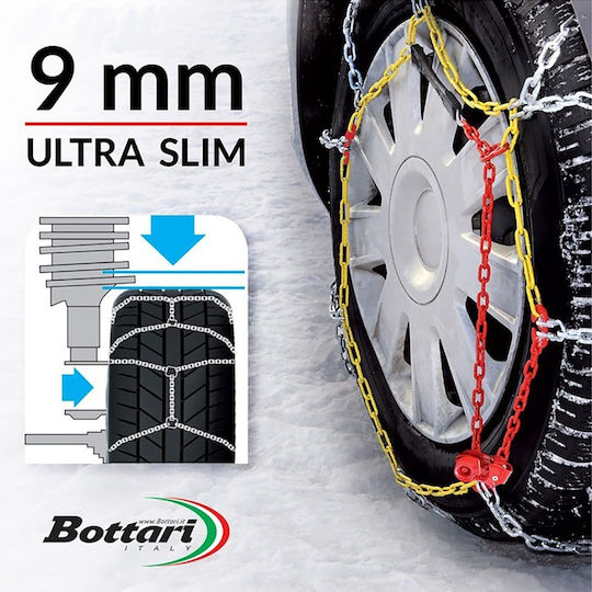 Bottari Rapid T2 45 Anti-slip Chains Thickness 9mm Passenger Car 2pcs