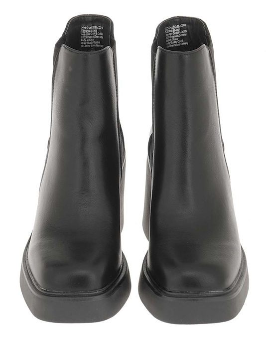 Damen Chelsea Stiefeletten mit hohem Absatz Schwarz