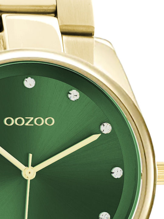 Oozoo Timepieces Γυναικείο Ρολόι 38mm Μπαταρίας με Χρυσό Μεταλλικό Μπρασελέ