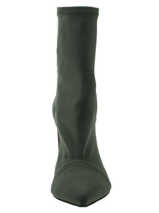 Women's Ankle Boots with High Heel Khaki