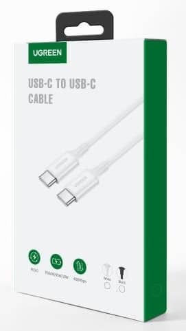 Ugreen US264 USB 2.0 Cable USB-C male - USB-C 60W PD Λευκό 2m 60520