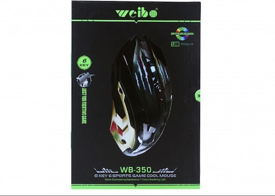 Weibo S-350 RGB Gaming Ποντίκι 3200 DPI Μαύρο