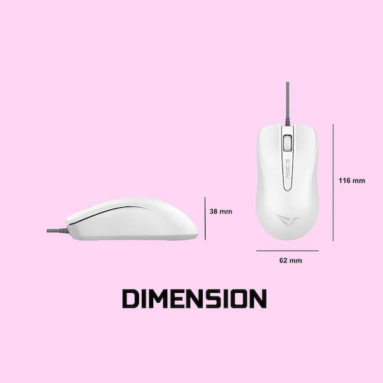 Alcatroz Asic 3 Ενσύρματο Ποντίκι White