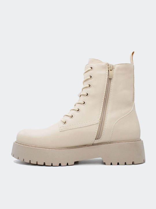 Damen Knöchelstiefel Beige