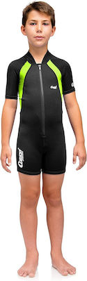 CressiSub Shorty Wetsuit Copii Monosort de Scufundări cu fermoar Negru / Lime 1.5mm XDG0013