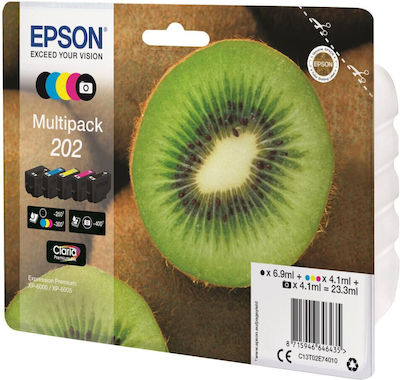 Epson 202 Pack of 5 InkJet Printer Inks Photo Black / Yellow / Cyan / Magenta / Black (C13T02E74010 C13T02E74020)