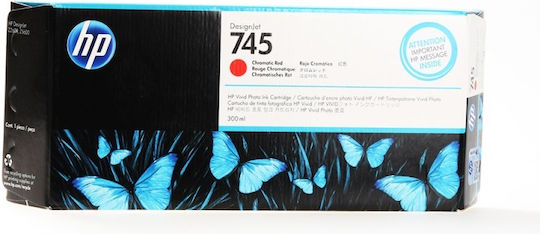 HP 745 Original InkJet Printer Ink Red (F9K06A)