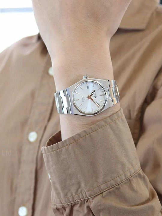 Tissot Tissot PRX Ρολόι Μπαταρίας με Μεταλλικό Μπρασελέ