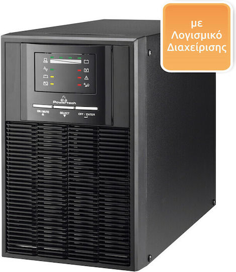Powertech PT-1000 UPS On-Line 1000VA 700W mit 3 Schuko Steckdosen