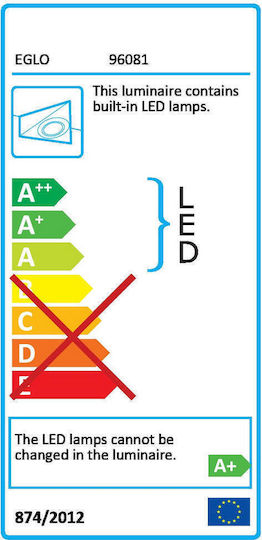 Eglo Under-Cabinet LED Light 8.1W Natural White with Switch and Motion Sensor L60xD2.5xH2.5cm