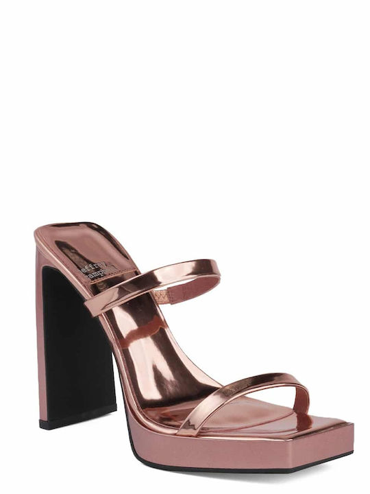 Jeffrey Campbell Leather Women's Sandals Hustler Metallic with Thin High Heel 0101003559