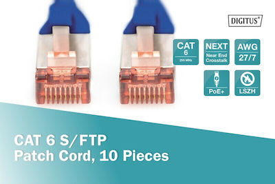 Digitus S/FTP Cat.6 Cablu de rețea Ethernet 3m Albastru 1buc