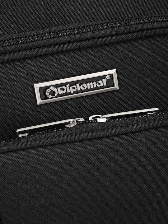 Diplomat The Quattre Collection Βαλίτσα Ταξιδίου Καμπίνας Υφασμάτινη Μαύρη με 4 Ρόδες Ύψους 55εκ.