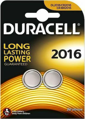 Duracell Μπαταρίες Λιθίου Ρολογιών CR2016 3V 2τμχ