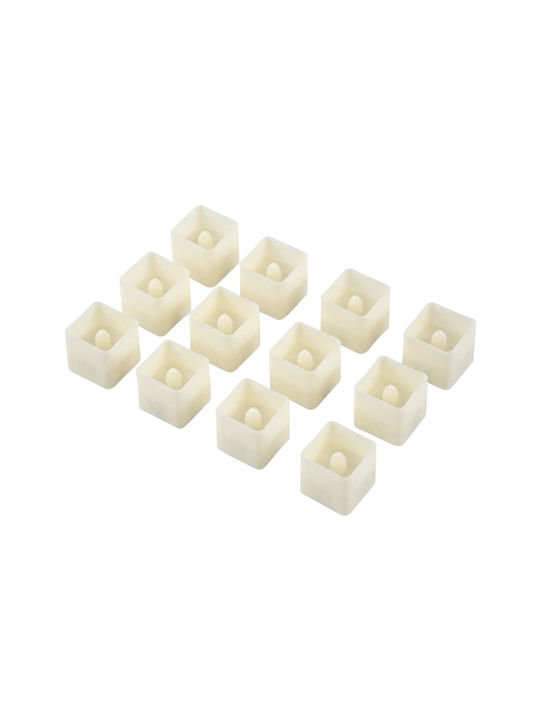 GloboStar Διακοσμητικό Φωτιστικό Candle LED Θερμό Λευκό 2700K Κερί 12τμχ