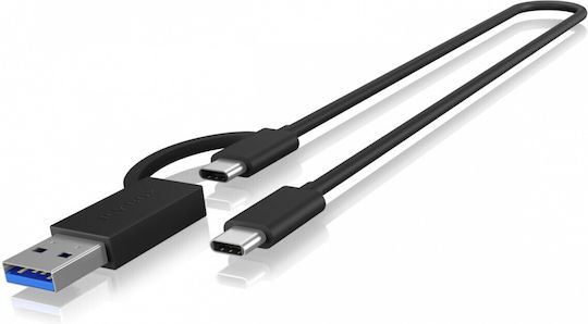 Icy Box Hard Drive Case M.2 SATA III / PCI-Express NVME with connection USB 3.2 Type-C in Schwarz color