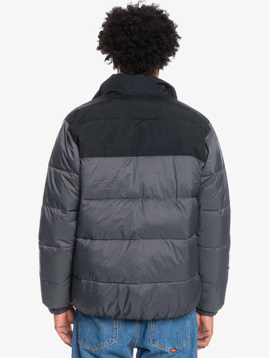 Wolf Shoulder Colourblock Winter Jacket Puffer Gray
