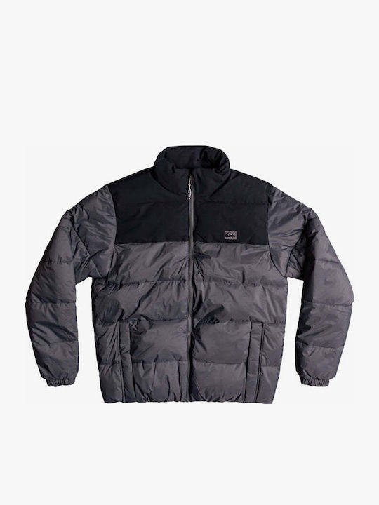 Wolf Shoulder Colourblock Winter Jacket Puffer Gray