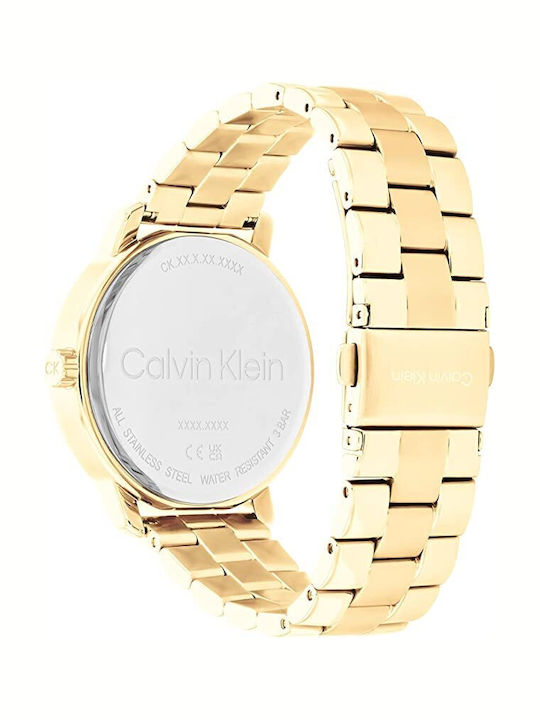 Calvin Klein Γυναικείο Ρολόι 38mm Μπαταρίας με Χρυσό Μεταλλικό Μπρασελέ